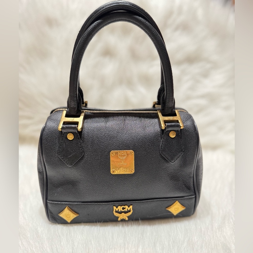 SOLD‼️MCM Black Leather mini Handbag